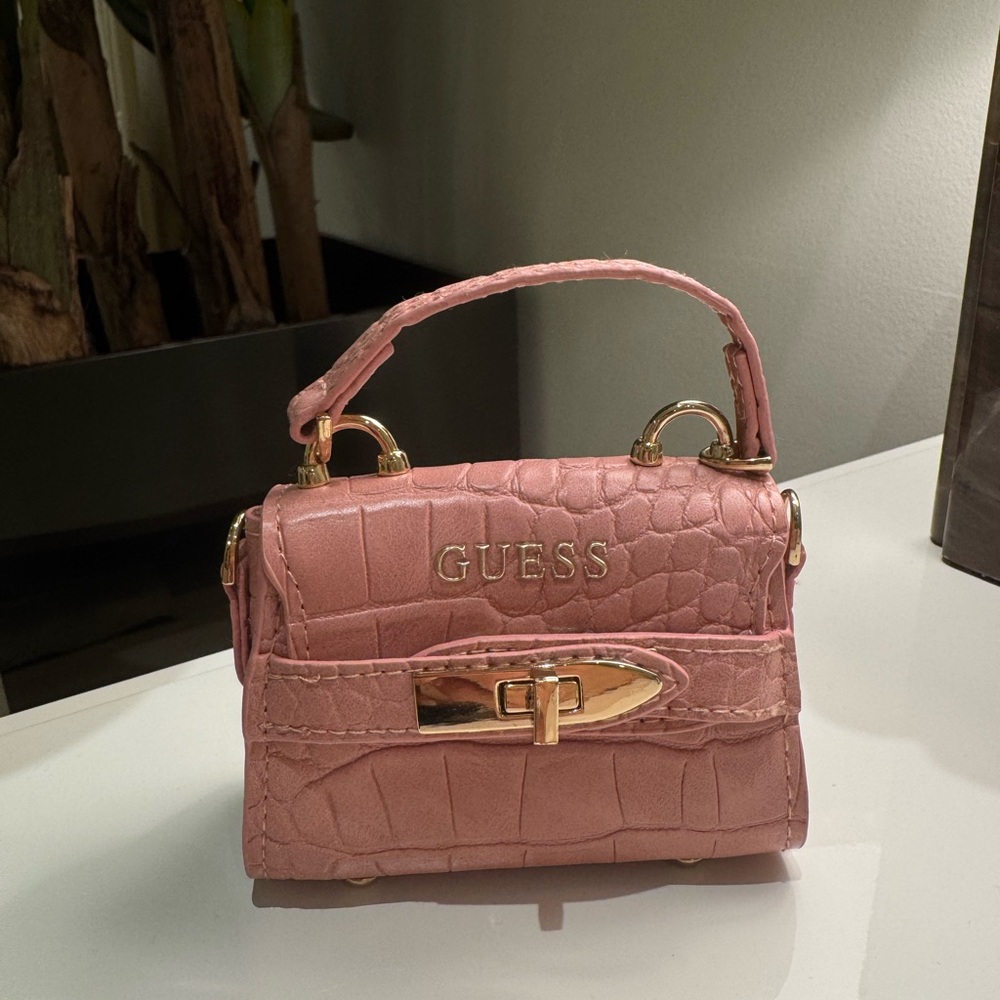 Guess Blush Croc-Embossed Mini Bag
